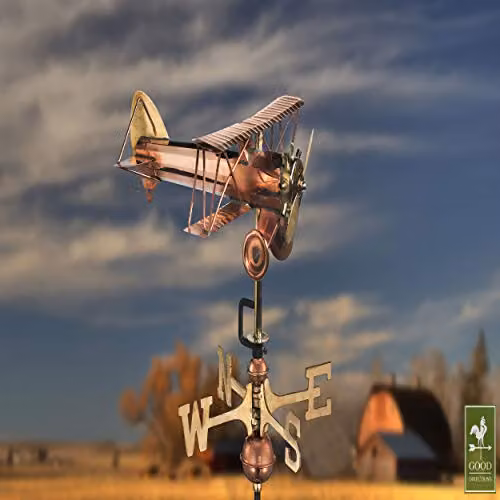 Espira Whites Bi-Plane Cottage Weathervane in Copper and Bronze Metal – 2