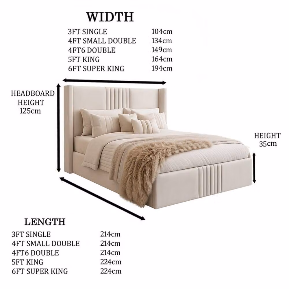 Desire Deco Brookes Wingback Ottoman Storage Bed Frame in Pink, Double, 140 x 200 cm – 1