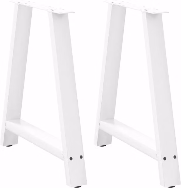Berkfield Home A-Shaped Steel Coffee Table Legs, 2 Pieces, White, H: 72-73 cm x W: 80 cm
