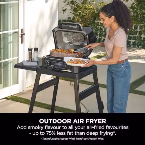 Ninja Woodfire Pro XL Electric BBQ Grill and Smoker with Digital Probe, Grey and Black – 6