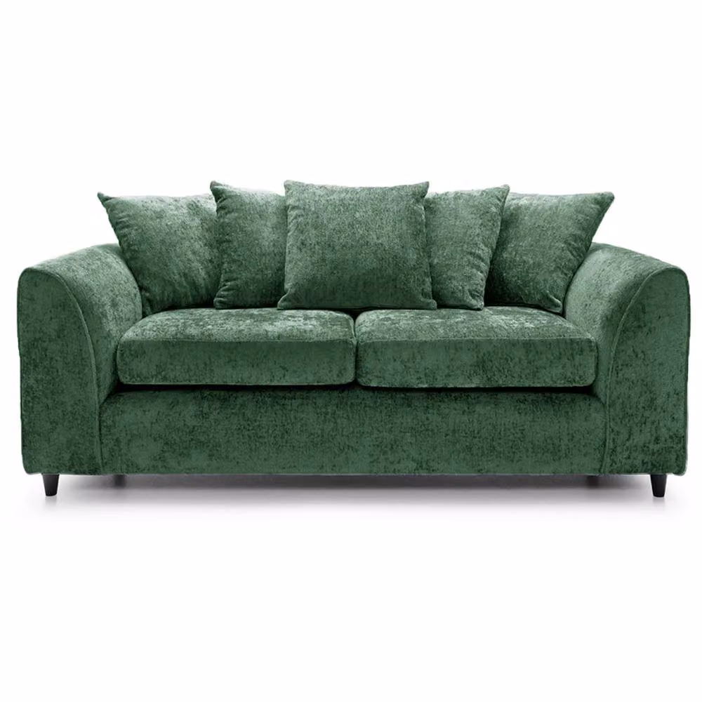 Furnishings For Less UK Monaco Chenille Fabric 3 and 2 Seater Sofa Set in Green – 2
