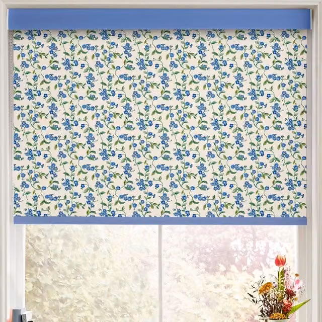 Cath Kidston Forget Me Not Blue Floral Made to Measure Blackout Roller Blind
