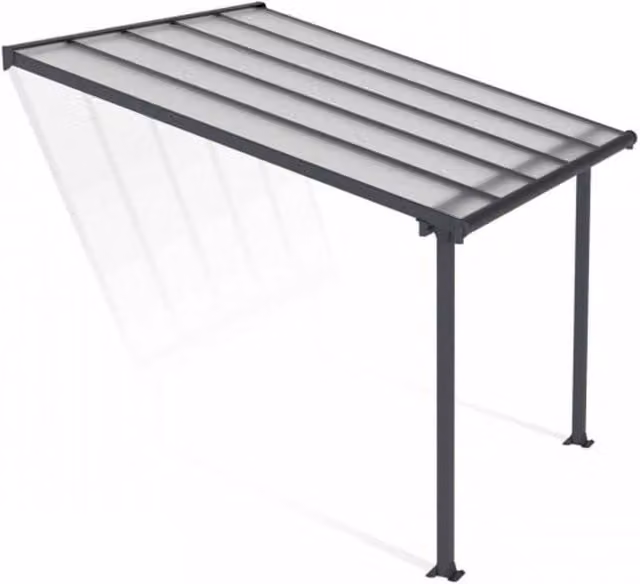 Palram Olympia Polycarbonate Patio Cover, Grey and Transparent, W: 300 cm, D: 307 cm, H: 305 cm