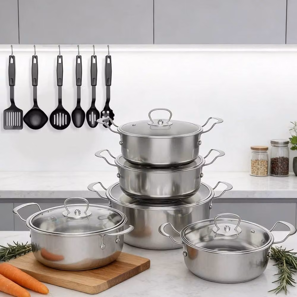 PAWNORA Non Stick Stainless Steel Induction Cookware Pot in Silver – 3