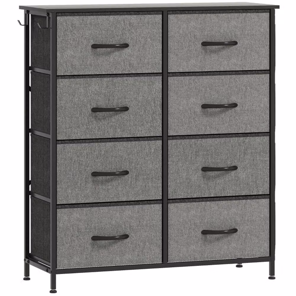 STILVORA 8-Drawer Chest of Drawers with Metal Frame in Charcoal Grey and Anthracite – 4
