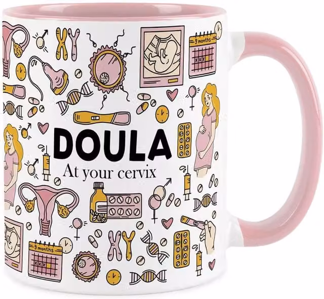 Purely Home Novelty Doula Pink Ceramic Mug
