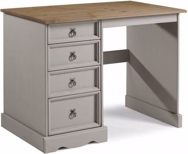 Mercers Furniture Trade Corona Grey Wax Solid Wood Pine Dressing Table, W/D/H: 105 x 49 x 78 cm – 3