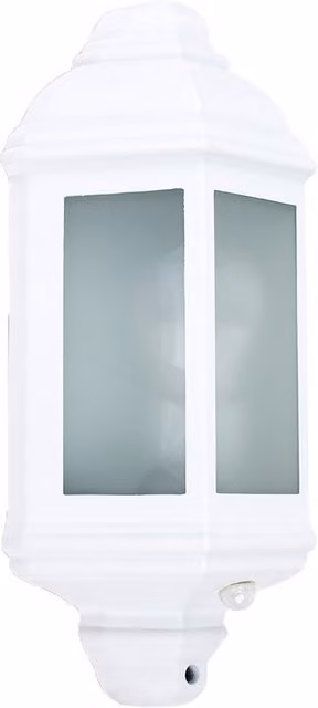 ValueLights Kayleigh White Outdoor Wall Lantern with Motion Sensor and Aluminium Body