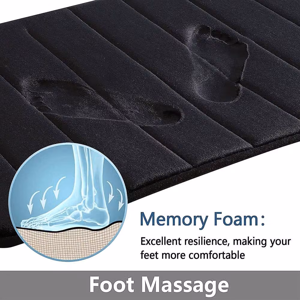 YnysTec Non-Slip Memory Foam Bathroom Mat in Blue, W 60 cm x D 45 cm – 5