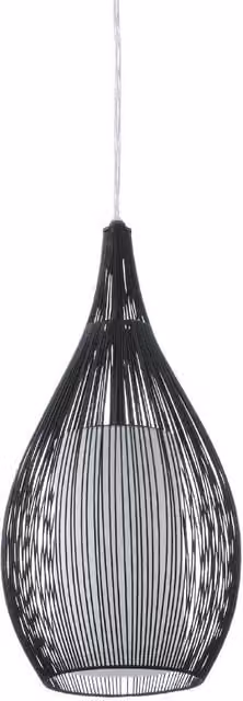 Eglo Razoni Black and White Metal and Glass Pendant Light in Black