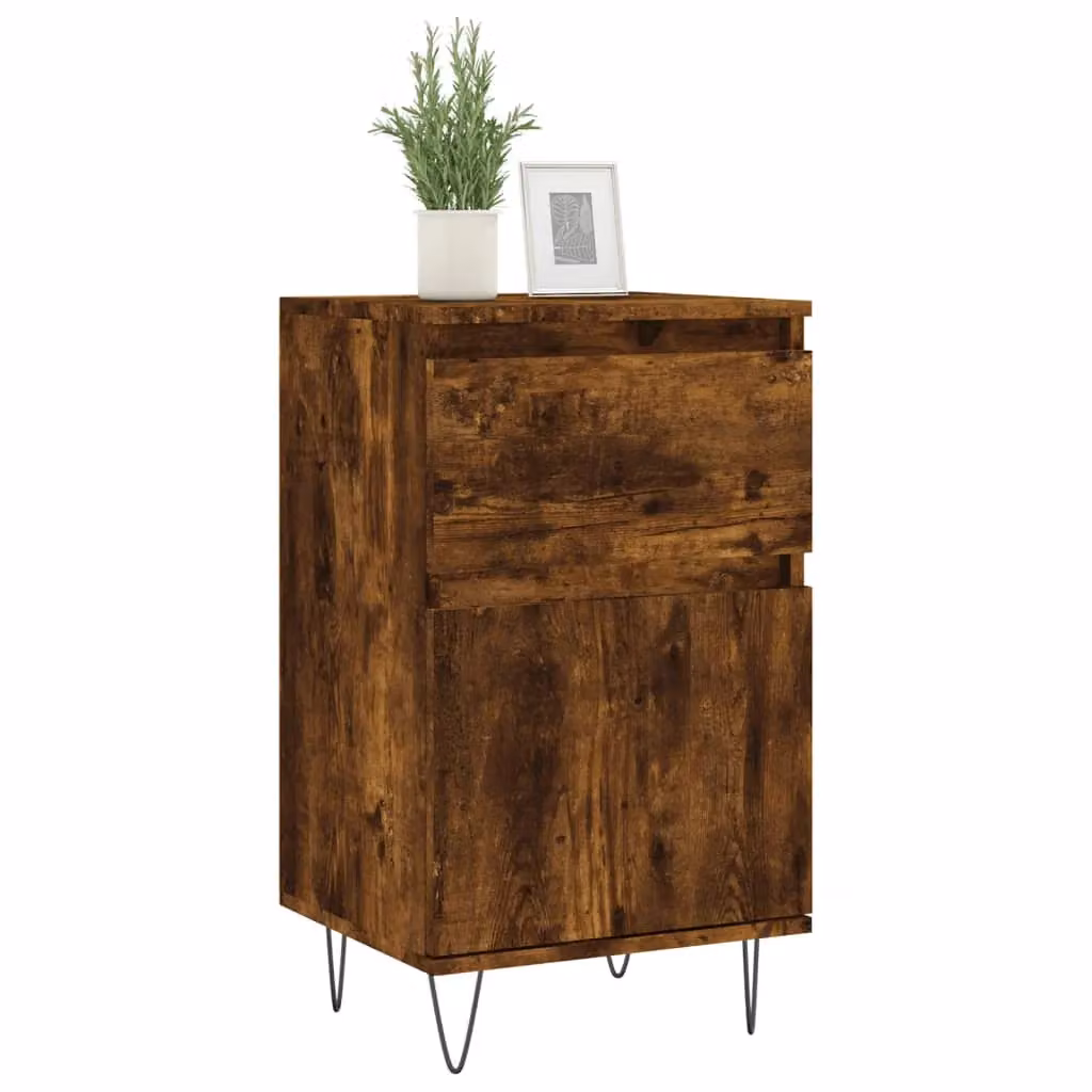Berkfield Home Smoked Oak Sideboard in Brown, W/D/H: 40 x 35 x 70 cm – 3