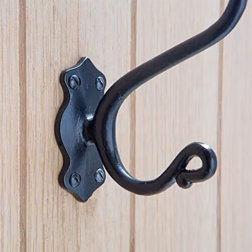 Hammer and Tongs Curly Hat and Coat Hooks, Pack of 5, Black, H 140 mm – 5