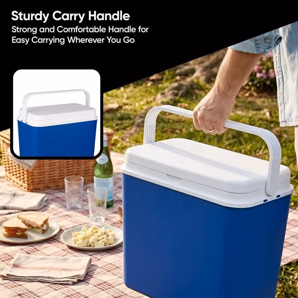 EONLION 24L Blue Plastic Cooler Box for Camping and Picnics – 4