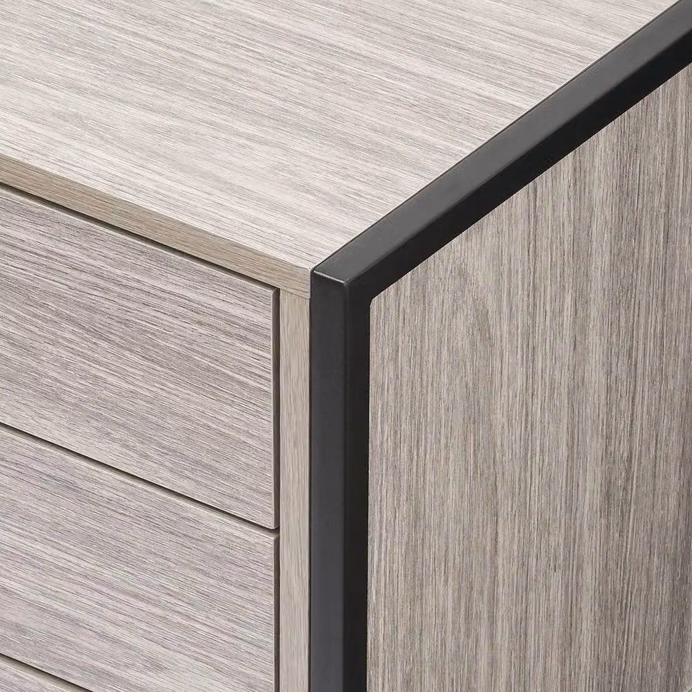 FORGEVIO Grey Oak 3 Drawer Bedside Storage Unit – 3