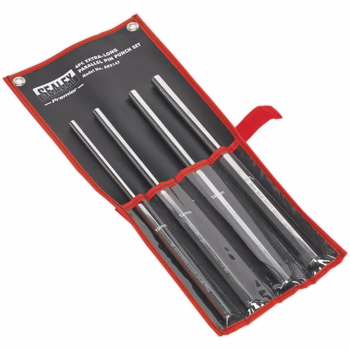 Loops 4 Piece Extra-Long Parallel Pin Punch Set, 350mm, Silver and Multicolour, Stainless Steel – 2