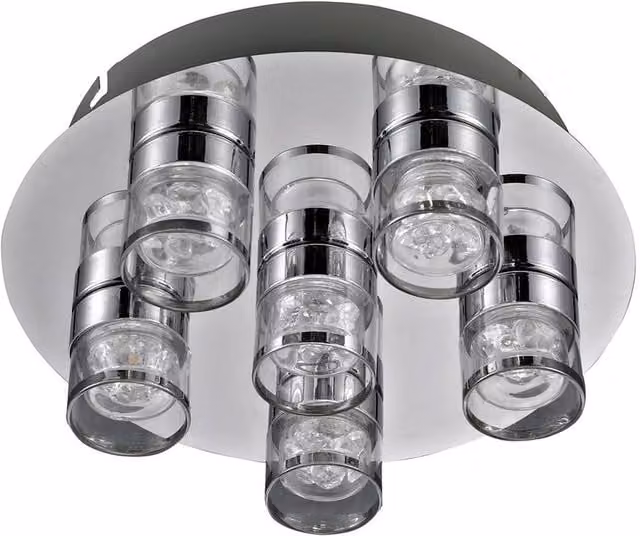 Netlighting Marc Modern 4 Light Cluster Ceiling Light with LED 3000K Warm White in Grey and Chrome
