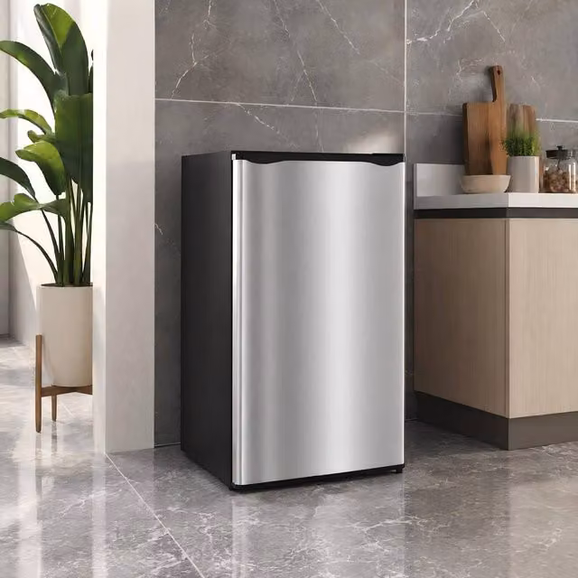 STILVORA Under Counter Fridge Freezer with Chiller Box and Zero Degree Zone, 91L, Silver Stainless Steel
