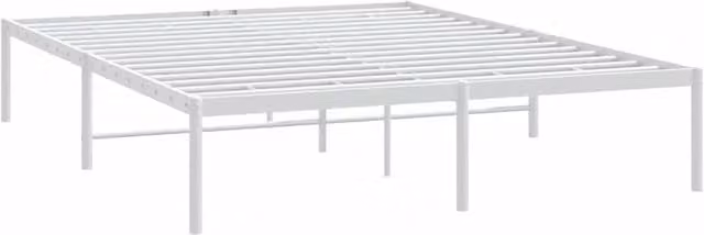Berkfield Home Metal Bed Frame in White, W/D/H: 150 x 200 cm – 1