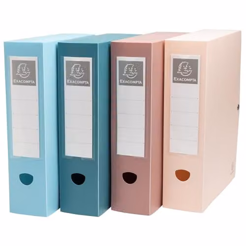 Exacompta Skandi A4 Recycled PP Filing Box with 8cm Spine in Blue, Pink or Multicolour – 1