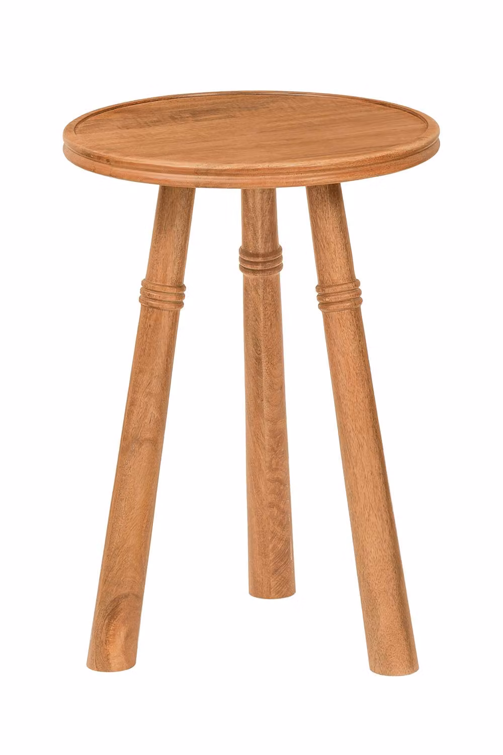 MH London Lola Round Solid Mango Wood Side Table in Light Brown – 2