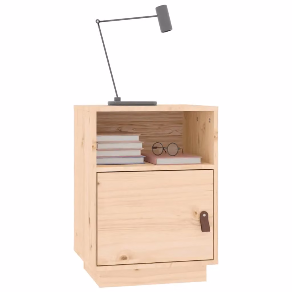 Berkfield Home Set of 2 Rustic Solid Wood Pine Bedside Cabinets in Brown, W/D/H: 40 x 34 x 55 cm – 2