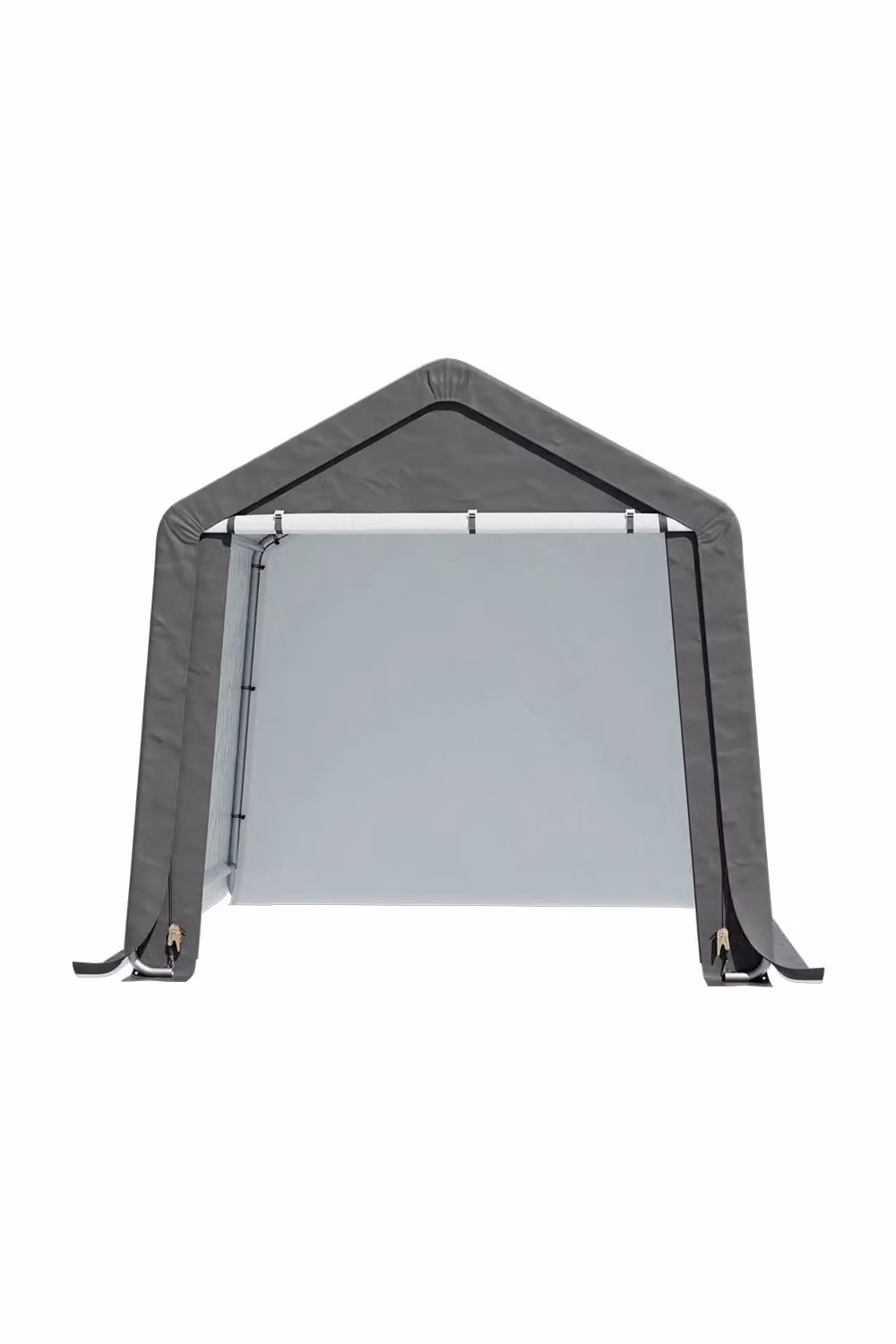 Living and Home Grey Galvanised Steel Gable Storage Shed W/D/H: 121.92 x 120.0 x 163.0 cm – 2