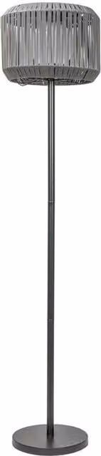 ValueLights Solar Powered Grey Rattan Outdoor Floor Lamp