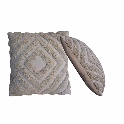Artisan Furniture Grey Diamond Cotton Cushion Set of 2 – 2
