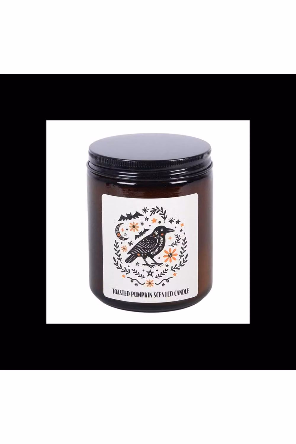 KDMD Frightful Folk Raven Toasted Pumpkin Scented Glass Candle in Brown – 2