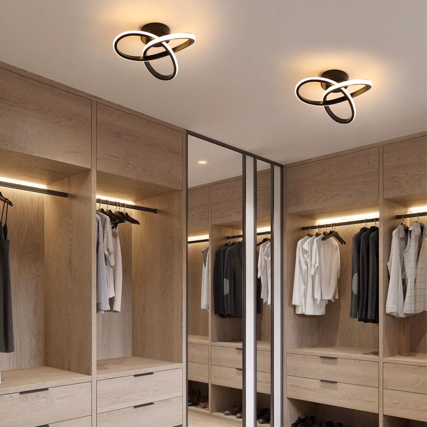 COMELY Modern 22W LED Ceiling Light in Black with Warm White 3000K Illumination – 5