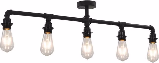 Berkfield Home Modern Black Ceiling Lamp with 5 x E27 Bulbs