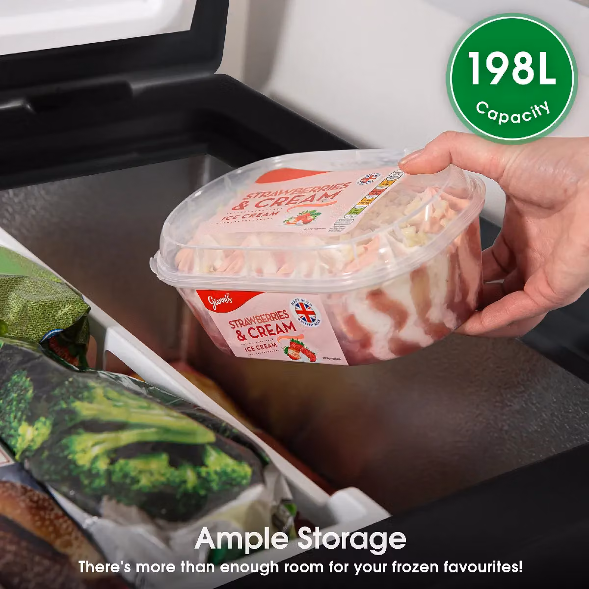 Abode 198L Freestanding Chest Freezer in Black – 5