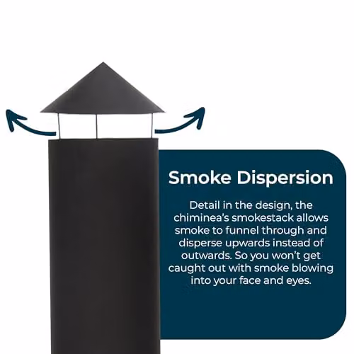 Jack Stonehouse Large Modern Outdoor Fire Chiminea Log Burner in Black, Height: 110 cm – 3