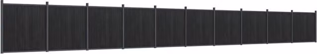 Berkfield Home Grey WPC and Aluminium Fence Panel, H: 186 cm, W: 173.7 cm