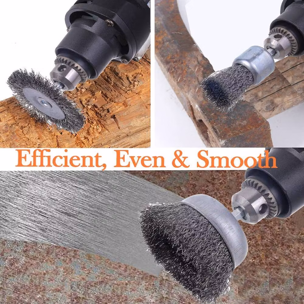 EONLION 14-Piece Silver Wire Brush and Cup Set for Drills with 1/4 Inch Connection – 3