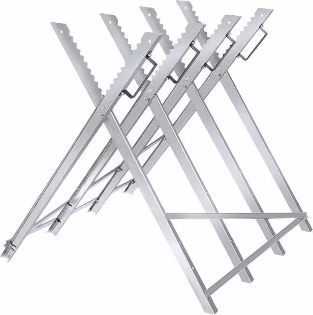 tectake Sawhorse Horst Metal Sawhorse in Grey – 1
