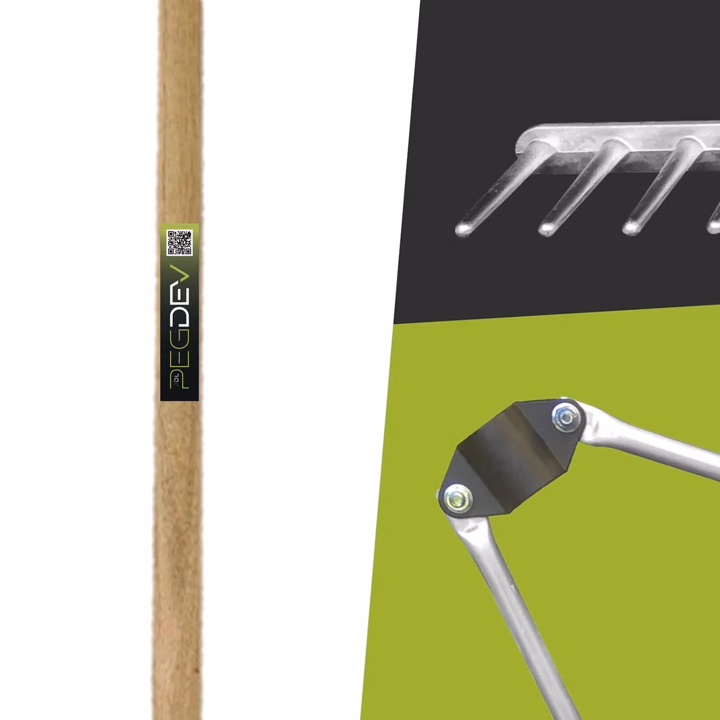 Pegdev 18 Tooth Aluminium Garden Gravel Rake with Hardwood Handle in Metallic Silver, Head Width: 70 cm – 2