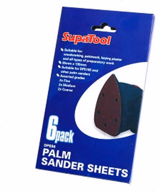 SupaTool Orbital Sander Sheets for Wood and Paint, Pack of 6, Brown