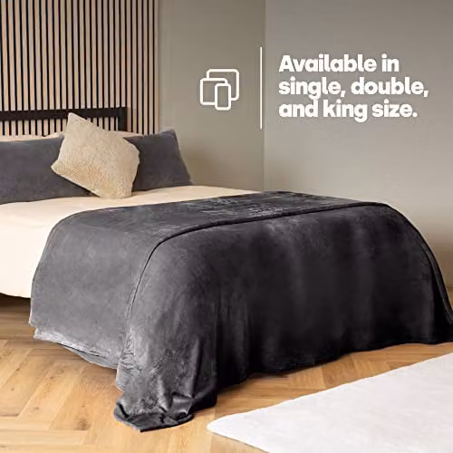 LIVIVO Fluffy Fleece Throw Blanket in Grey, W/D/H: 130 x 150 cm – 8