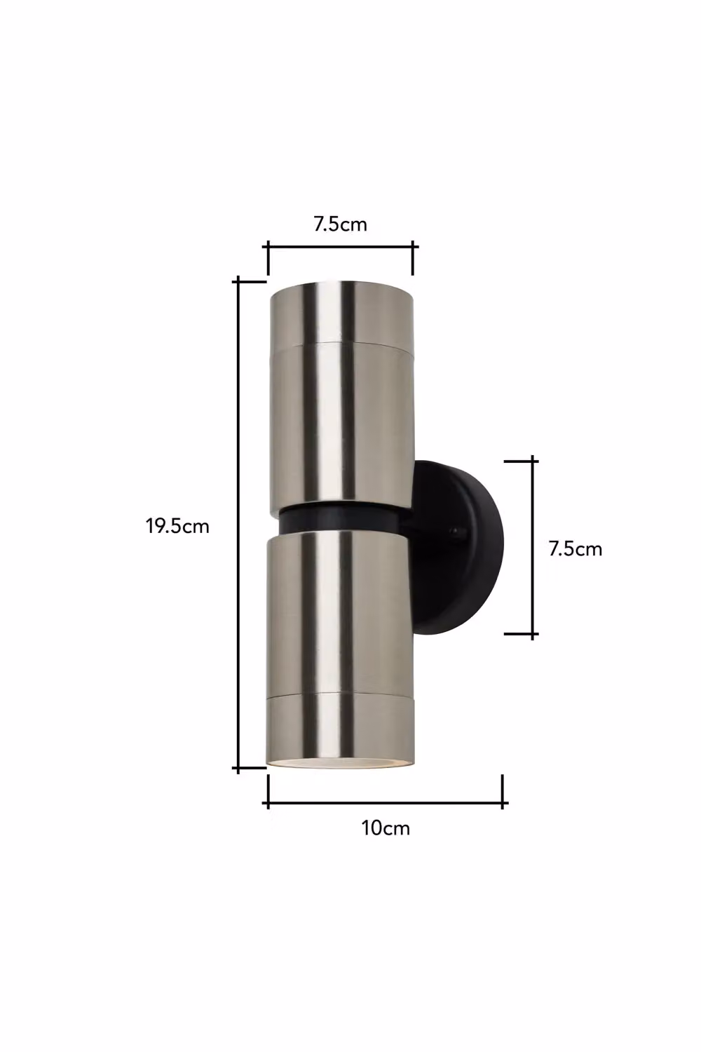 BHS Lighting Hans Up & Down Outdoor Wall Light in Silver Stainless Steel – 4
