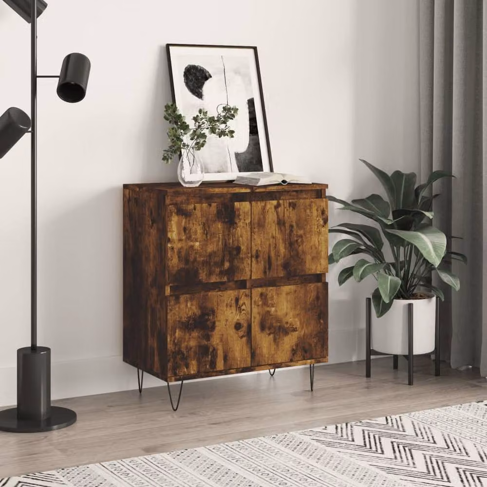 Berkfield Home Smoked Oak Sideboard in Brown, W/D/H: 60 x 35 x 70 cm – 2