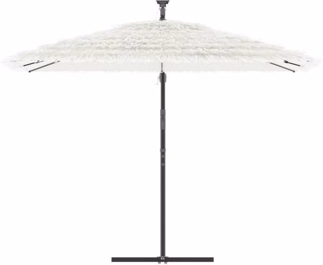 Berkfield Home Durable Garden Parasol with Steel Pole, White, W/D/H: 290 x 290 x 238 cm – 1