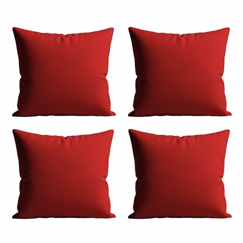 Snug City Waterproof Outdoor Garden Patio Cushion Set, Pack of 4, Red, W/D/H: 45 x 45 x 45 cm – 5