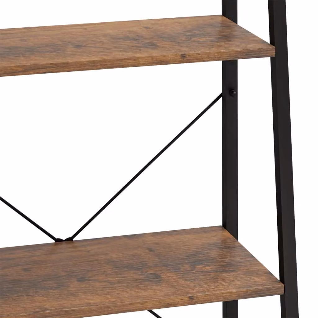 Berkfield Home 3-Tier Standing Shelf, Dark Brown and Black, W/D/H: 56 x 35 x 108 cm – 3