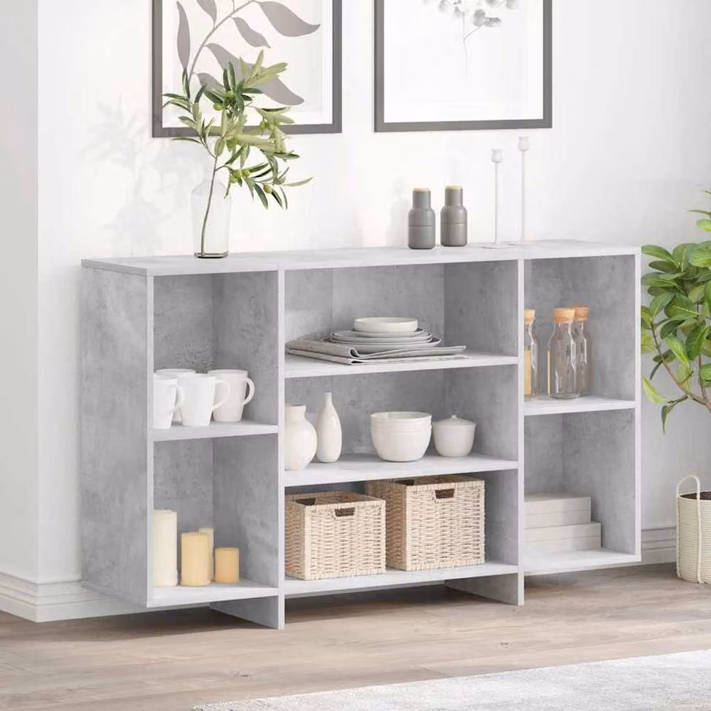 Berkfield Home Modern Sideboard in Concrete Grey, W/D/H: 120 x 30 x 75 cm – 2