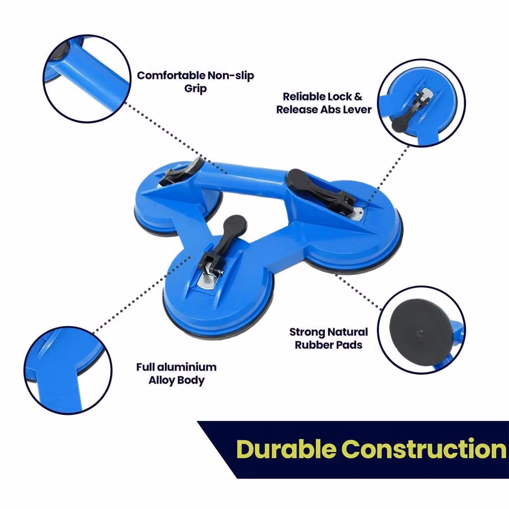 SPETLEK Triple Pad Lifter Suction Cup with 100kg Capacity in Blue – 3
