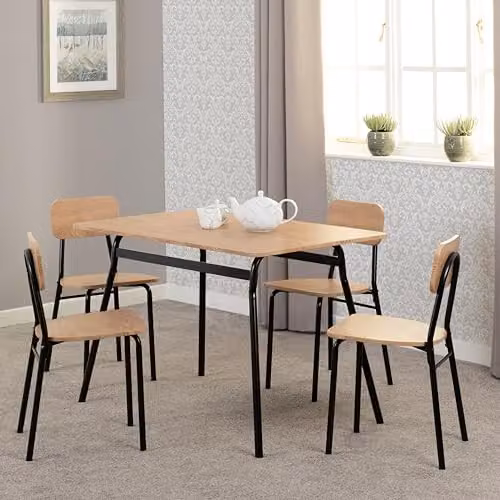 Seconique Warren 1+4 Dining Set in Black and Brown – 4