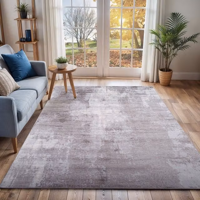 Livabliss Wanderlust Abstract Modern Marble Rug in Blue, Grey and Black, W: 140 cm, L: 200 cm
