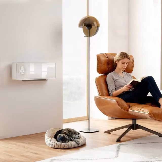 HOMCOM 2000W White Ceramic Electric Fan Heater with Wall Mounting, Timer, Thermostat and Open Window Detection