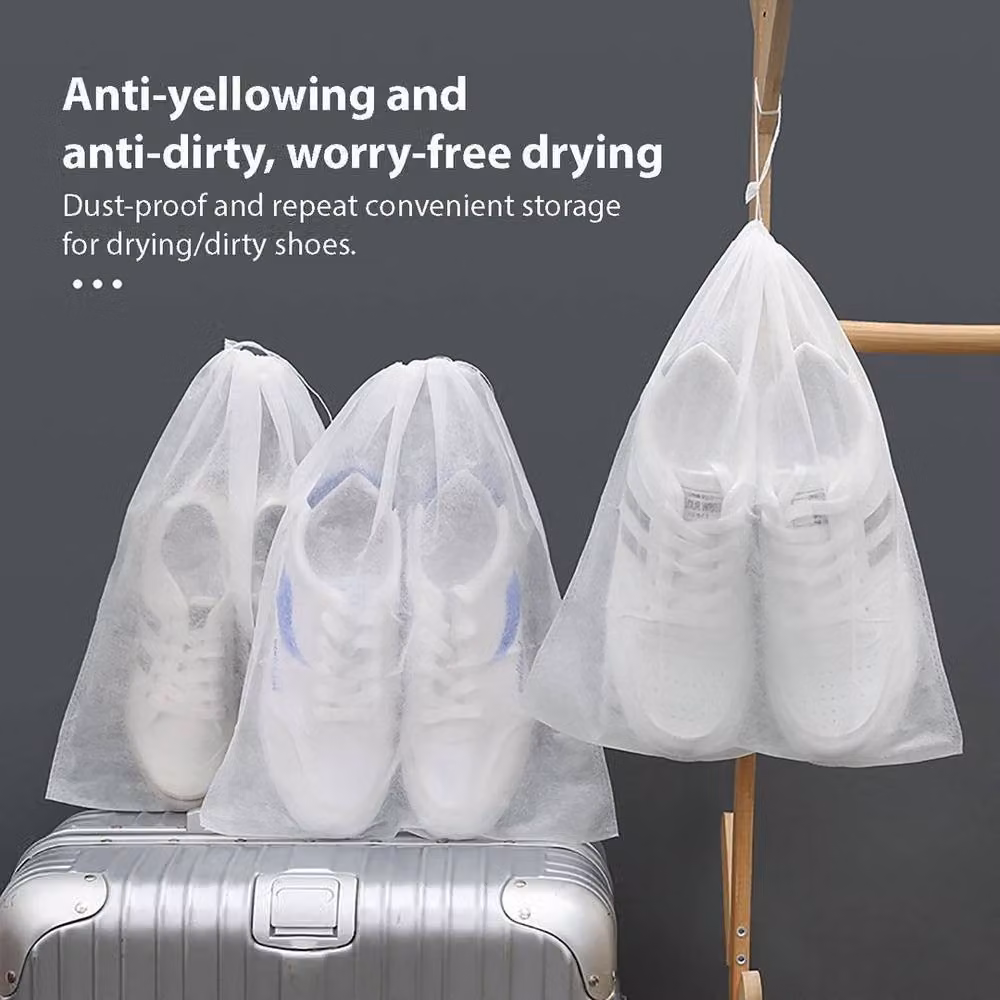 Spetlek White Transparent Drawstring Shoe and Travel Clothes Bags for Adults – 3